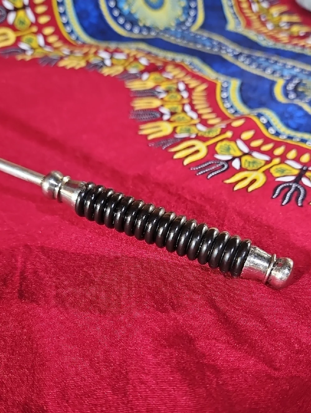 Beautiful Silver Candle Snuffer with Classic Bell Cloche & Turned Wooden Handle